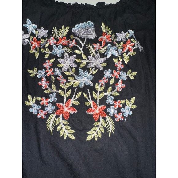 Free People Fleur Du Jour Mini Dress Floral Embroidered Pockets Boho Hippie Sz S - Picture 9 of 11
